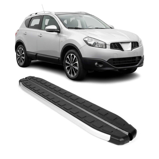 Schweller Seitenbretter Trittbretter für Nissan Qashqai J10 2006-14 Alu Schwarz