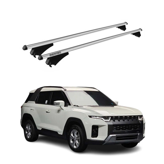 Bară de plafon Ssangyong Torres J100 Menabo Base Carrier 2022-2025, aluminiu, argintiu, 2 piese