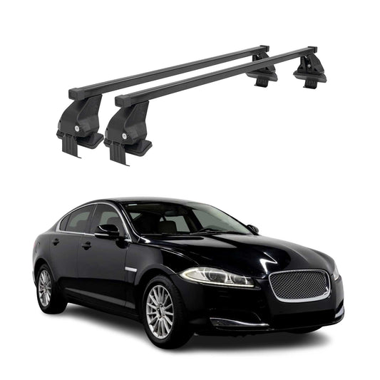 Menabo Dachträger Grundtäger für Jaguar XF X250 2008-2015 50kg Stahl Schwarz 2x