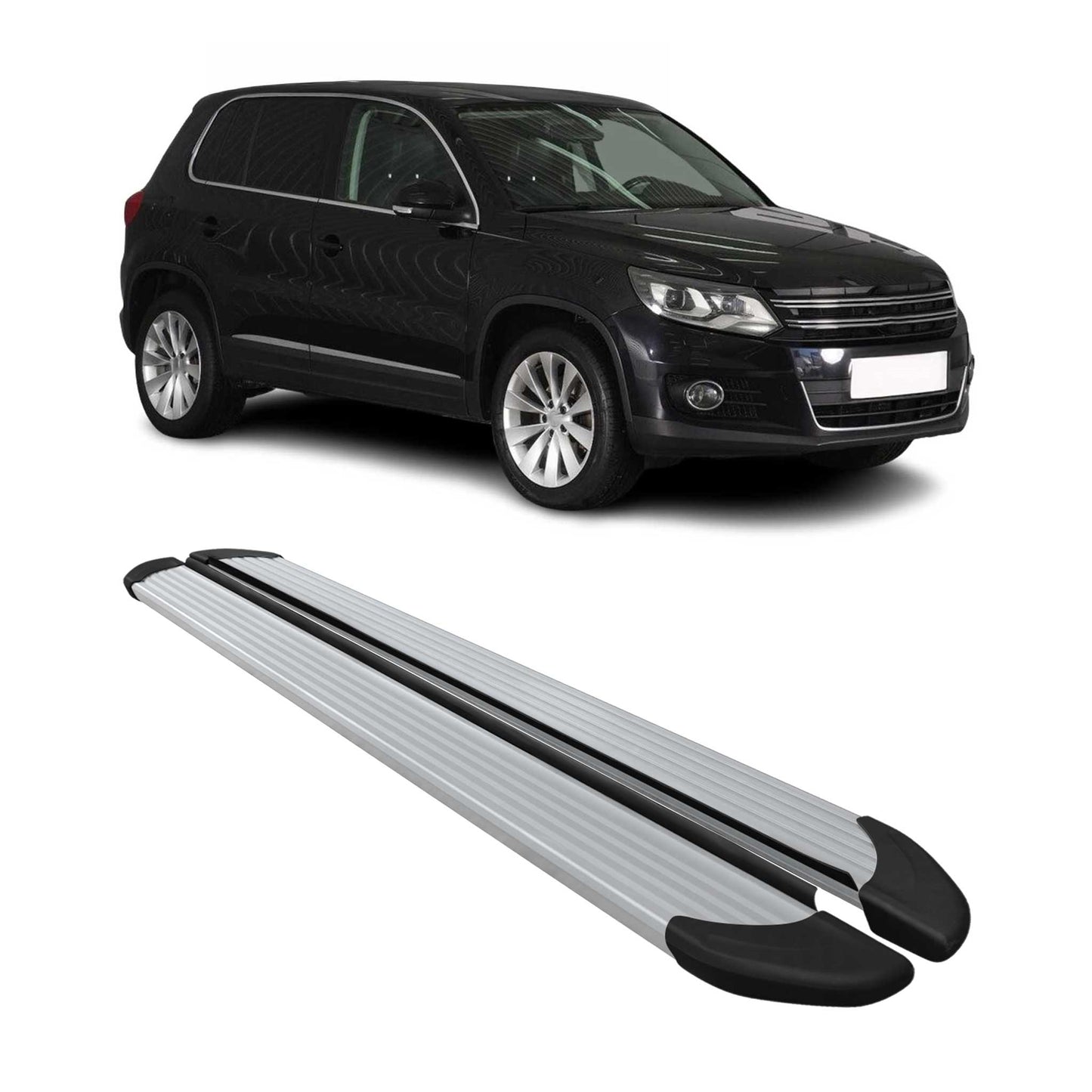 Seitenschweller Trittbretter Schweller für VW Tiguan 2007-2016 Aluminium Silber