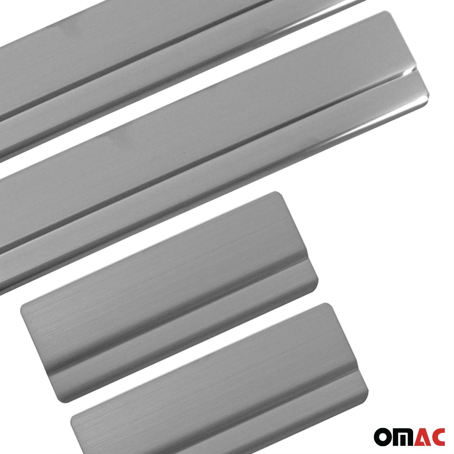 Ornamente prag uși pentru Ford Fiesta 2002-2009, oțel inoxidabil, argintiu, 4 bucăți