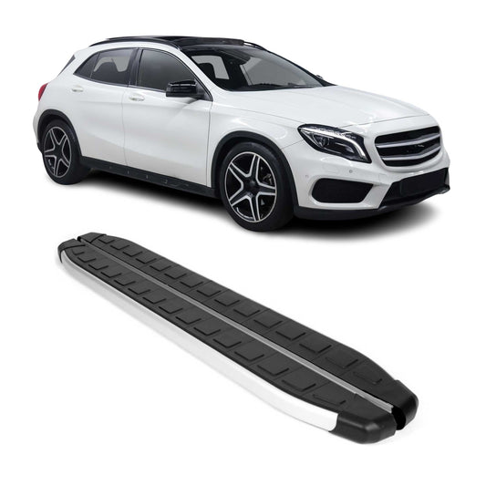 Trittbretter Schweller Seitenschweller für Mercedes GLA 2014-20 Grau Schwarz 2x