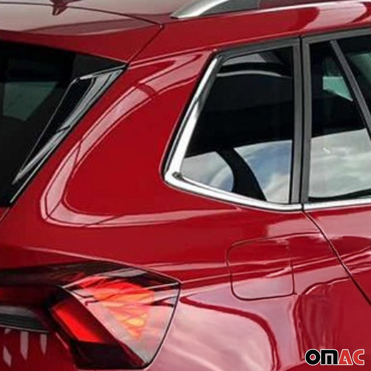 Benzi decorative pentru geamuri Skoda Kamiq 2020-2025, oțel inoxidabil cromat, 6 bucăți