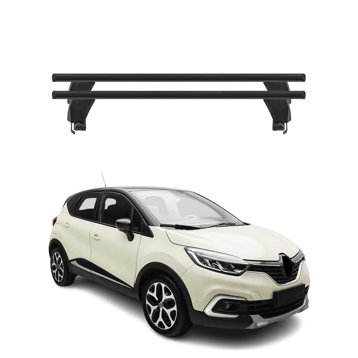 Menabo Dachträger Grundtäger für Renault Captur mk1 2017-2019 FL 50kg Schwarz 2x