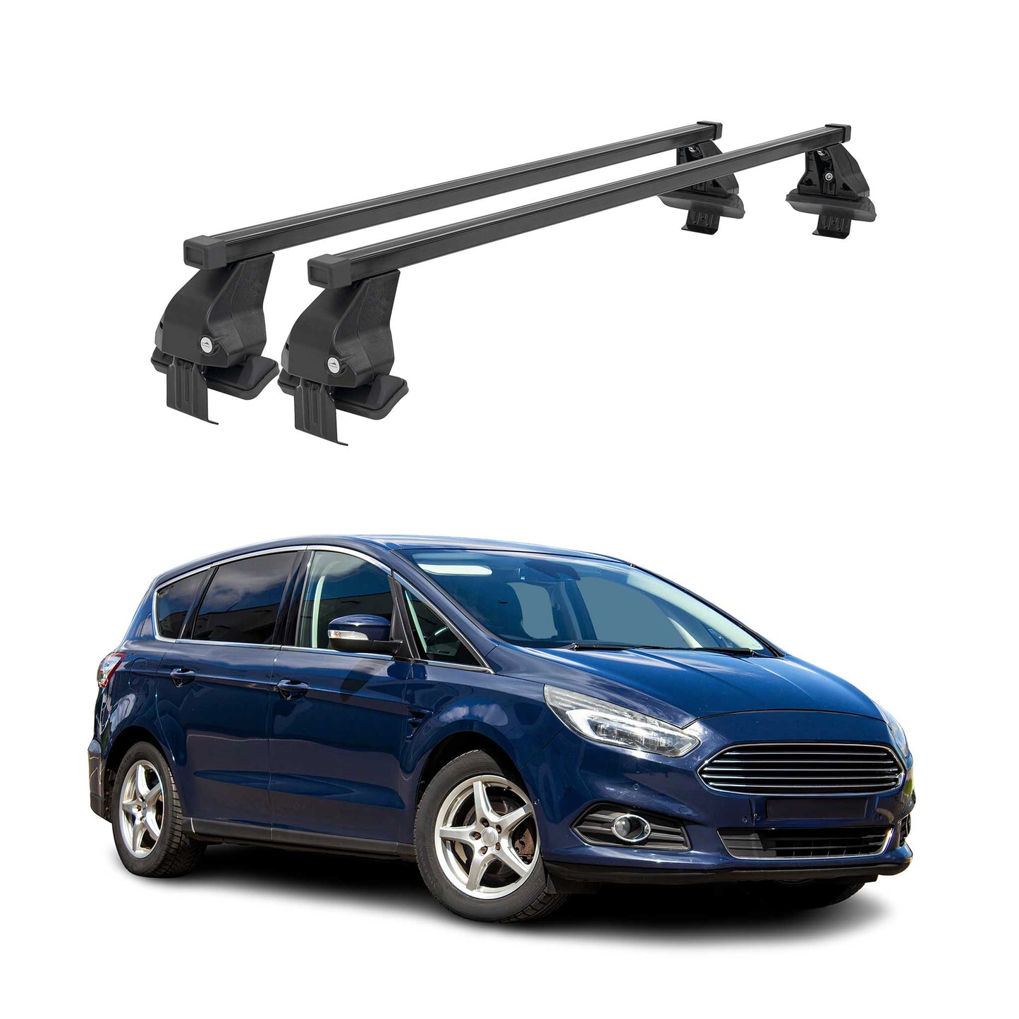 Menabo Portbagaj de plafon pentru Ford S-Max 2015-2019 50kg Oțel Negru 2 buc