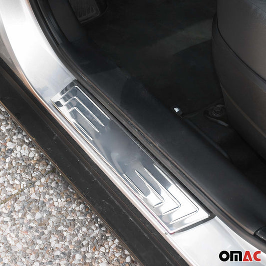 Ornamente prag ușă pentru Hyundai ix35 2010-2024, oțel inoxidabil, argintiu, 4 bucăți