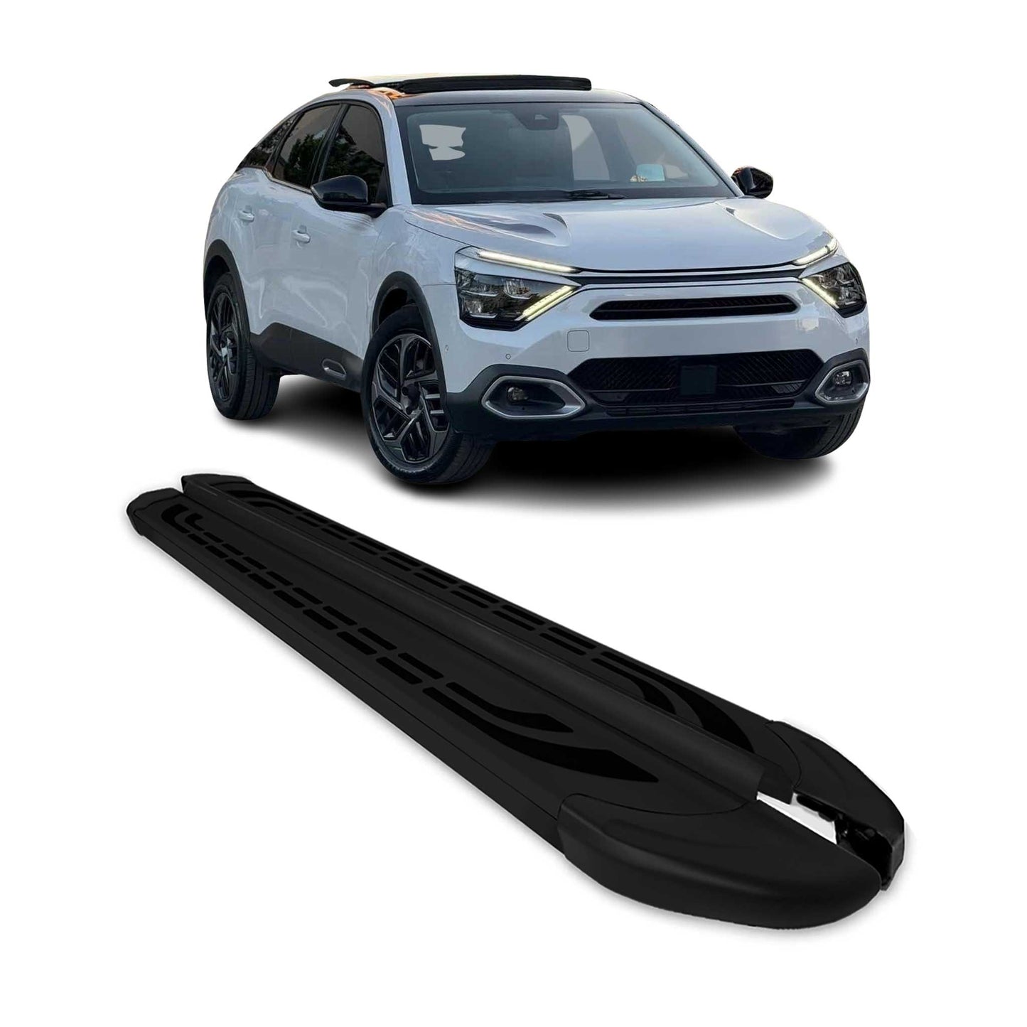 Trittbretter Seitenschweller für Citroen C4 2020-2025 Schwarz Aluminium 2 tlg