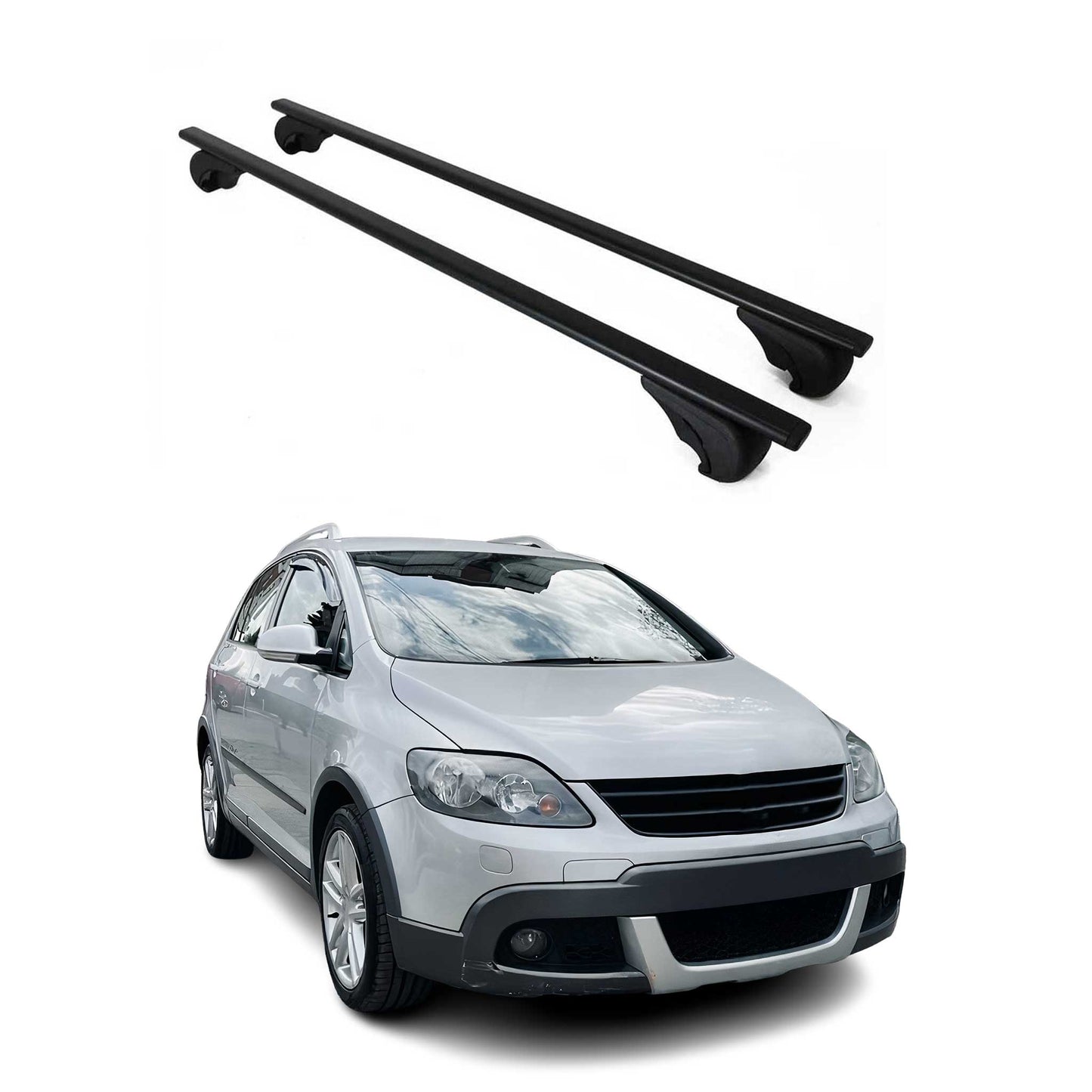 Dachträger Grundtäger für VW Golf Schrägheck 2003-2008 75kg Metall Schwarz 2 tlg