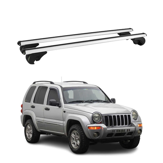 Dachträger Grundtäger für Jeep Cherokee KJ 2002-2007 75kg Aluminium Silber 2 tlg