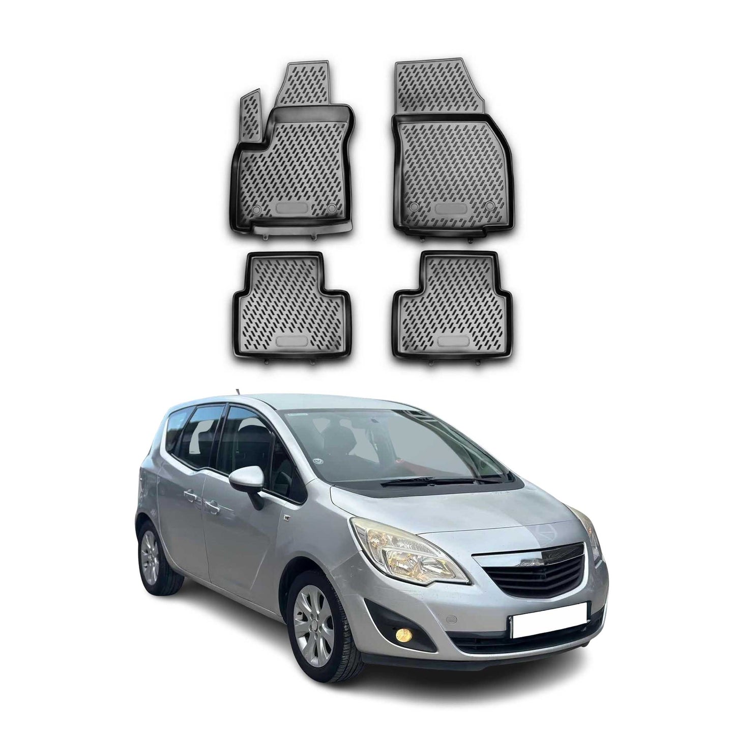 2010-2017 Opel Meriva B Fußmatten TPE Schwarz 4 tlg