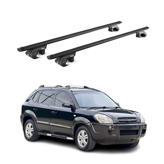 Portbagaj de plafon pentru Hyundai Tucson mk1 2004-2010 90kg aluminiu negru 2x ABE