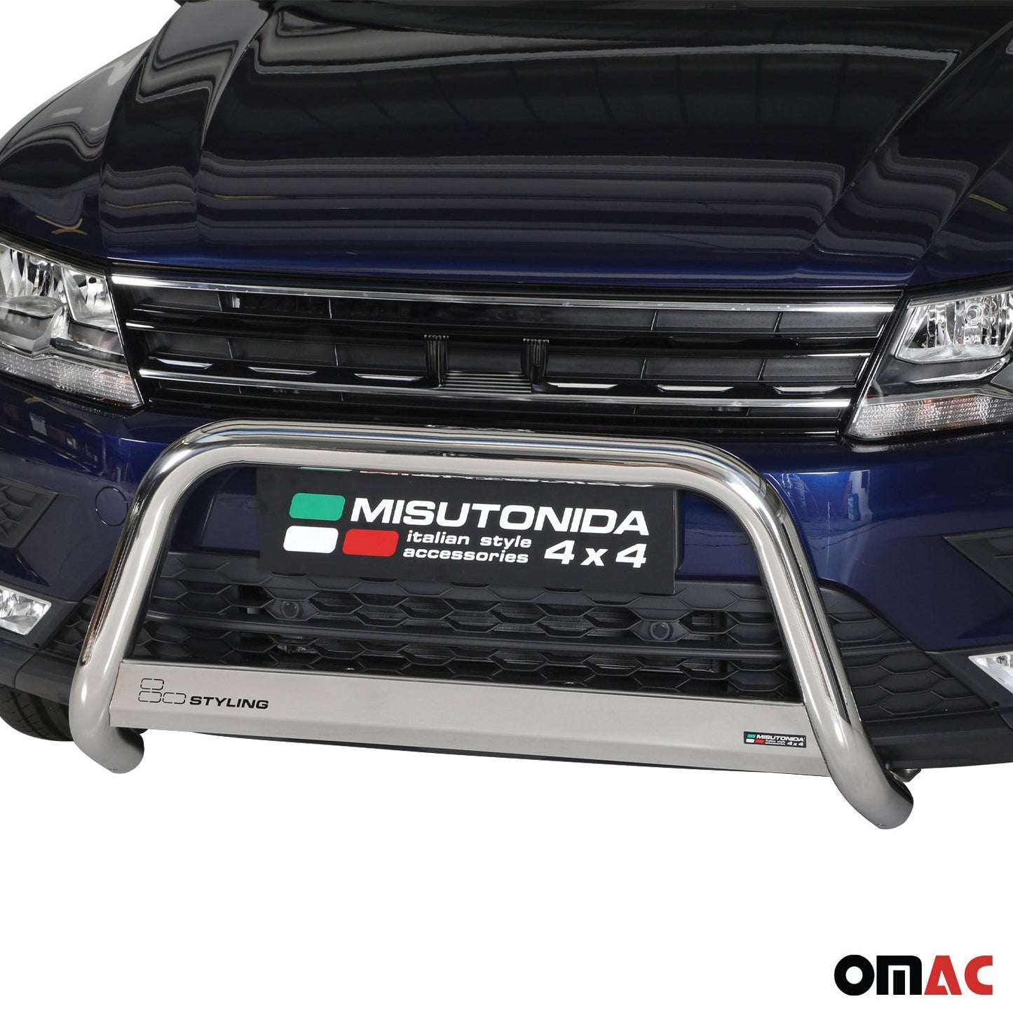 Bară de protecție/buton față pentru VW Tiguan Allspace 2016-2024 ø63mm oțel argintiu