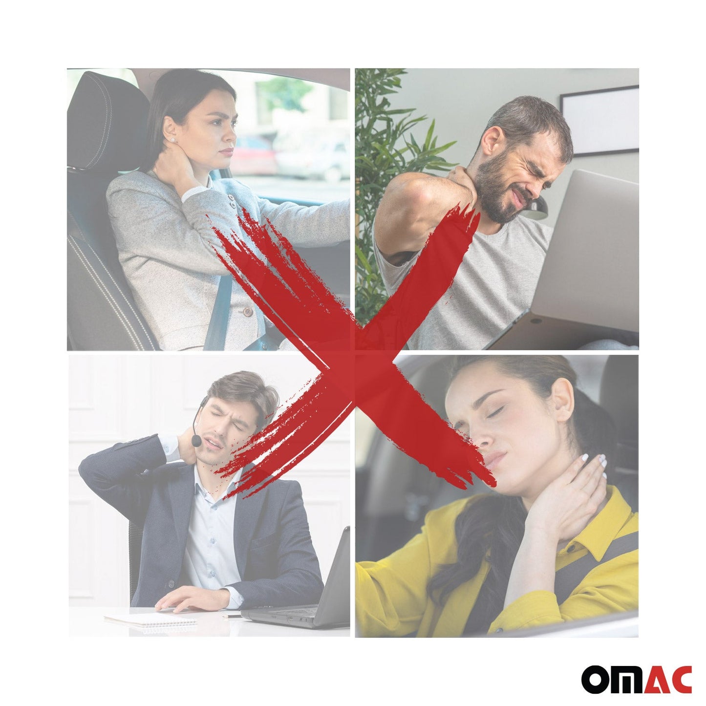 SPARCO Auto Nackenkissen Reisekissen Rot Ergonomische Memory-Schaum Kopfkissen