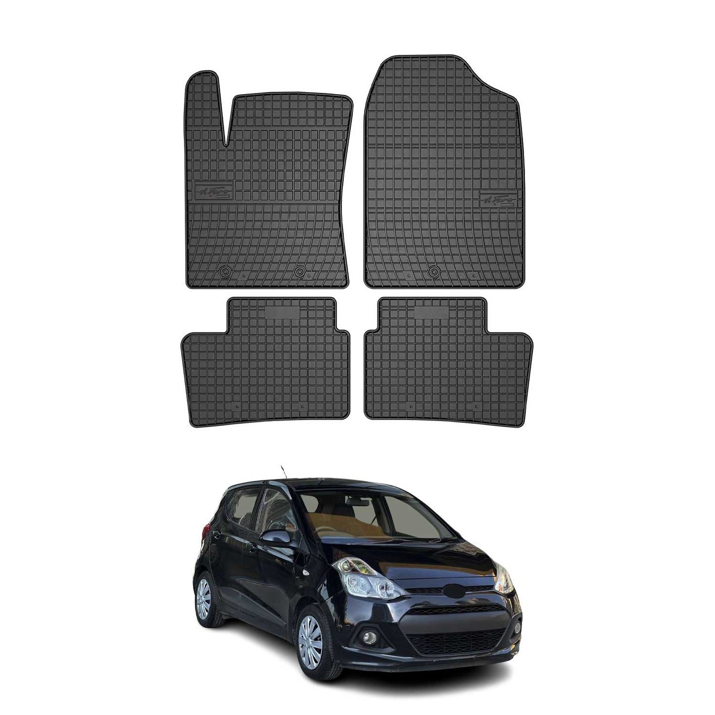 2013-2019 Hyundai i10 Fußmatten Gummi Schwarz 4 tlg