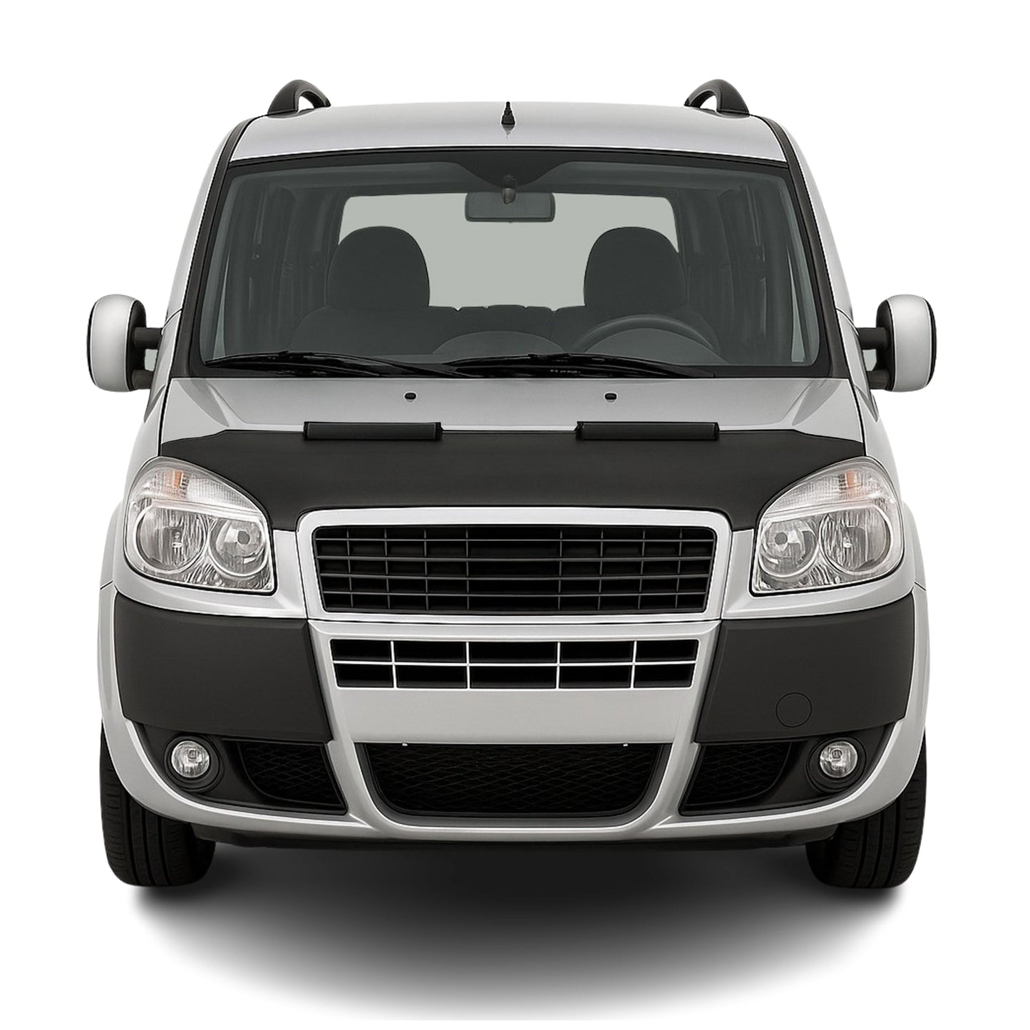 Protecție capotă anti-ciobire pentru Fiat Doblo 2006-2010, jumătate neagră