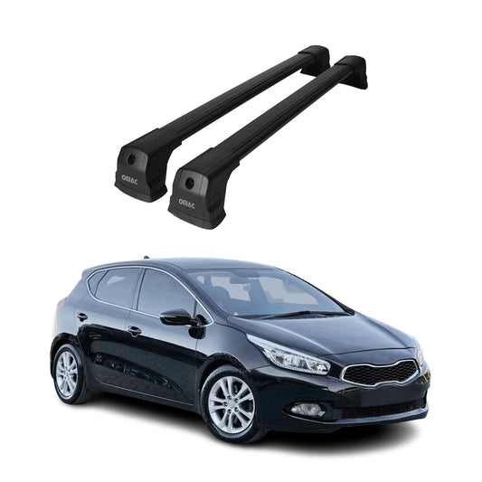 Dachträger Grundtäger für Kia Ceed JD 2012-2018 Schrägheck 5tür 75kg Alu Schwarz