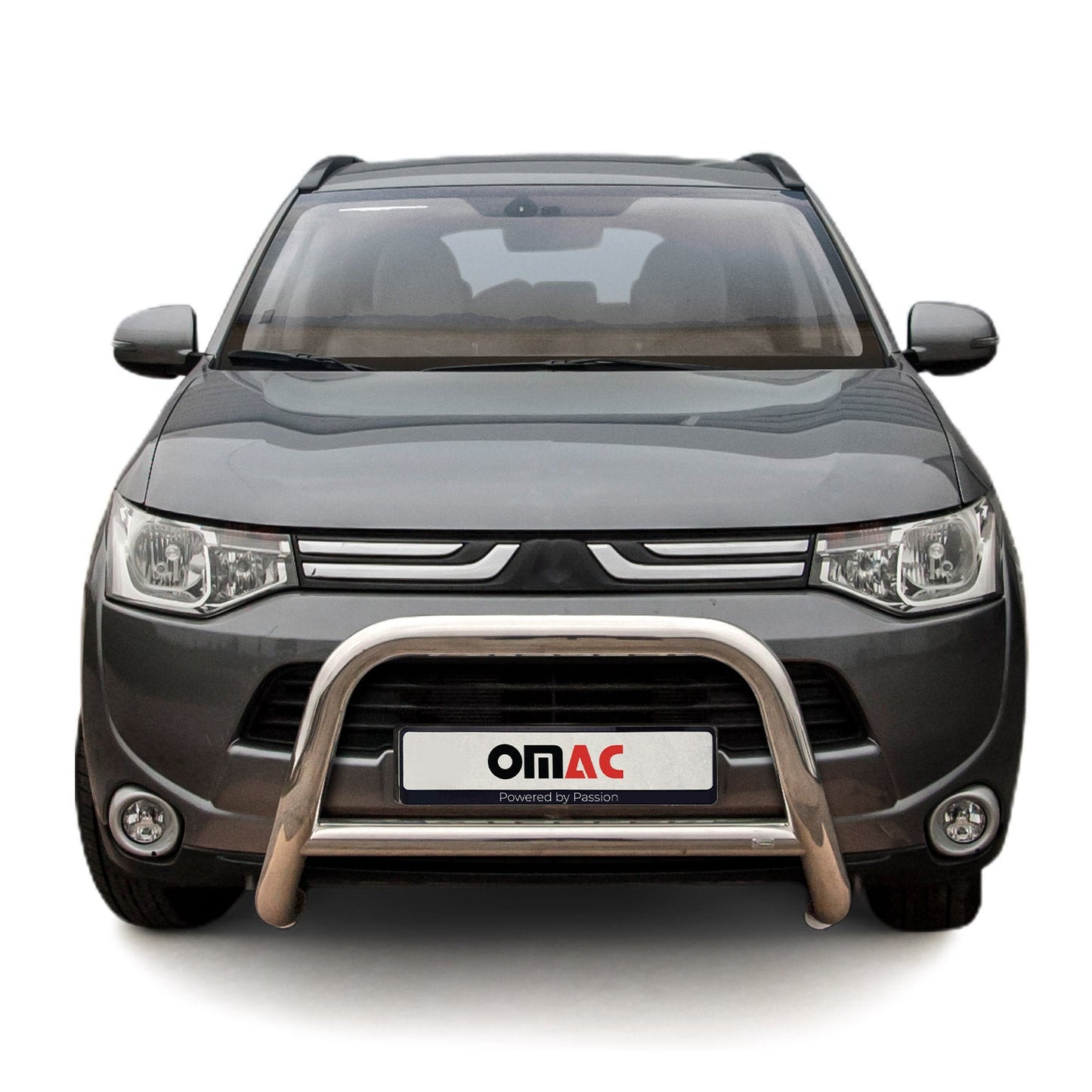 Bară de protecție/buton față pentru Mitsubishi Outlander 2012-2015, omologată ABE, oțel, argintiu