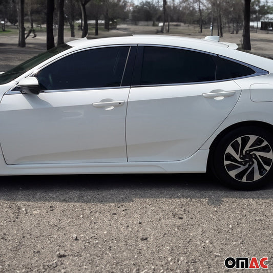 Benzi decorative pentru geamuri pentru Honda Civic X 2016-2021 sedan, oțel inoxidabil, 8 bucăți