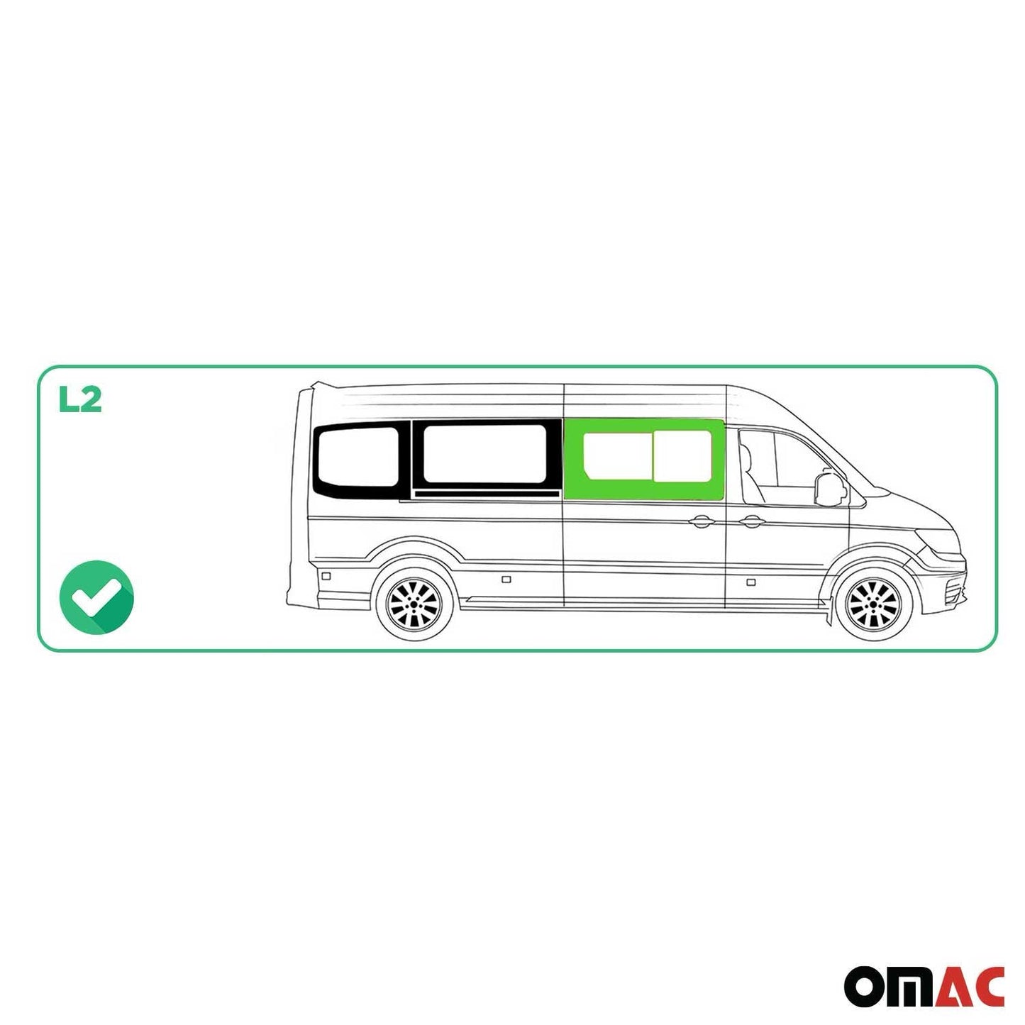 Seitenfenster Schiebefenster für VW Crafter 2017-2025 Rechts Schiebetür L2