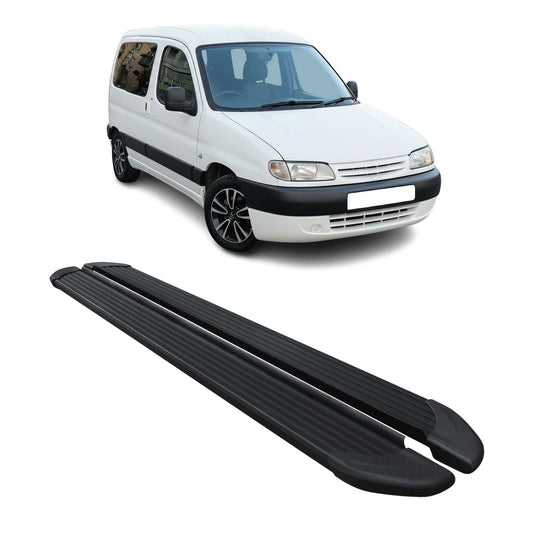 Seitenschweller Trittbretter Schweller für Citroen Berlingo 1996-04 Alu Schwarz