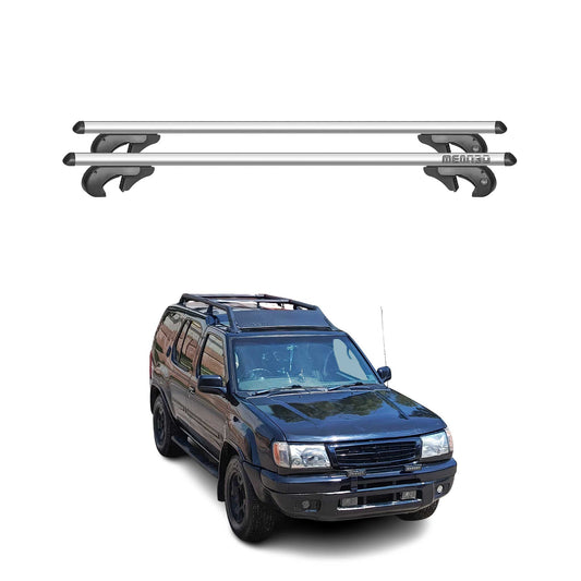 Menabo Dachträger Grundtäger für Nissan Xterra 2004-2015 90kg Alu Silber 2 tlg