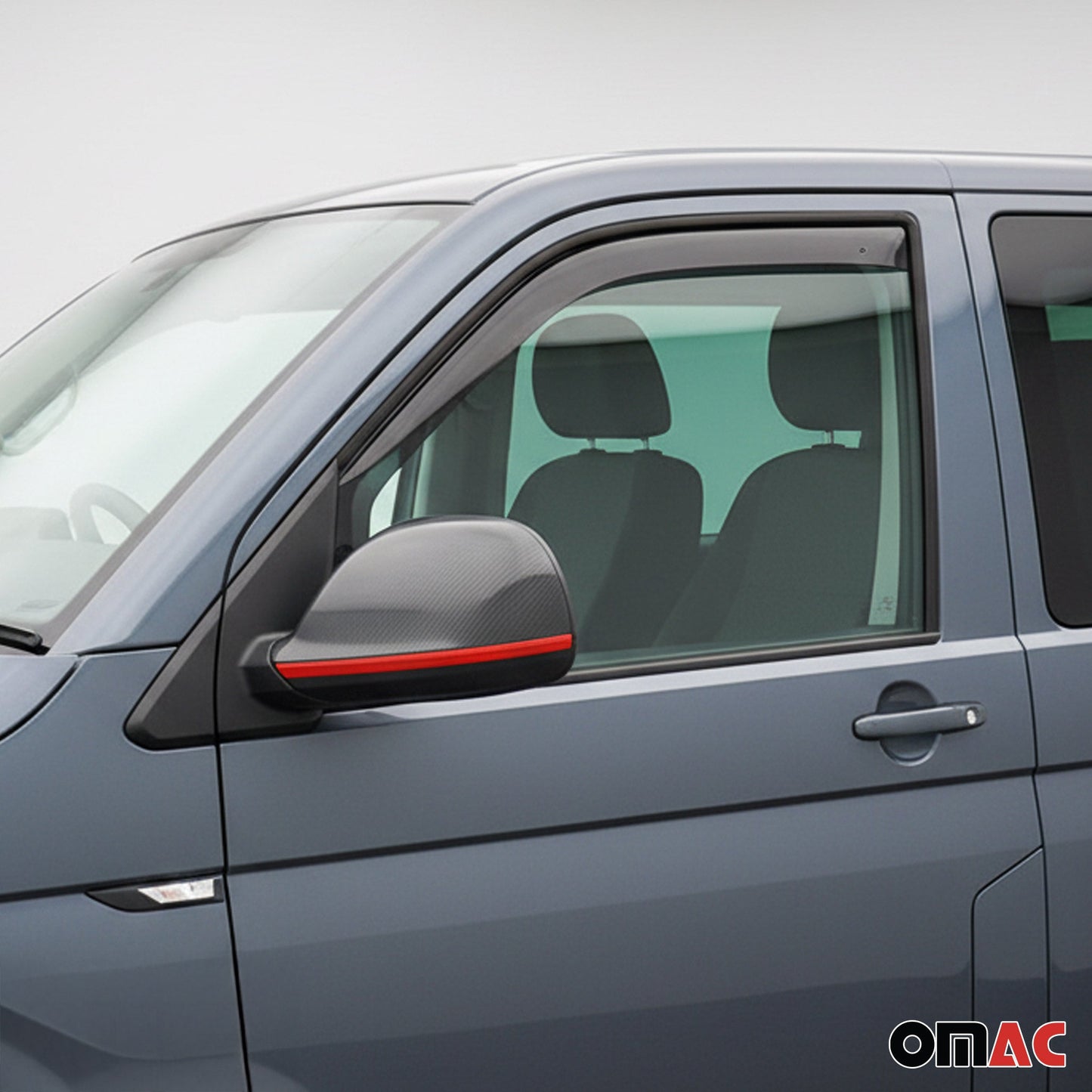 Spiegelkappen Leiste für VW Caravelle T5 2010-2015 Edelstahl Rot 2tlg