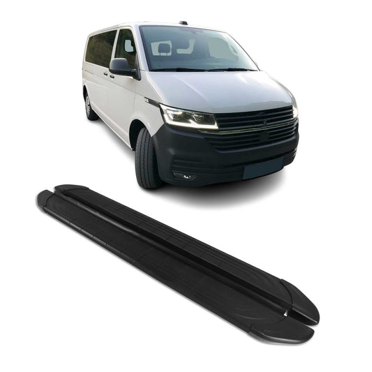 Trittbretter Seitenschweller für VW T6 T6.1 Transporter 2015-2022 L1 Alu Schwarz