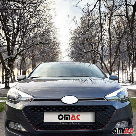 Benzi decorative grilă auto pentru Hyundai i20 2014-2020, oțel inoxidabil, argintiu, 2 bucăți