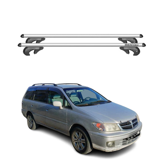 Menabo Dachträger Grundtäger für Nissan Presage 1998-2009 90kg Alu Silber 2 tlg