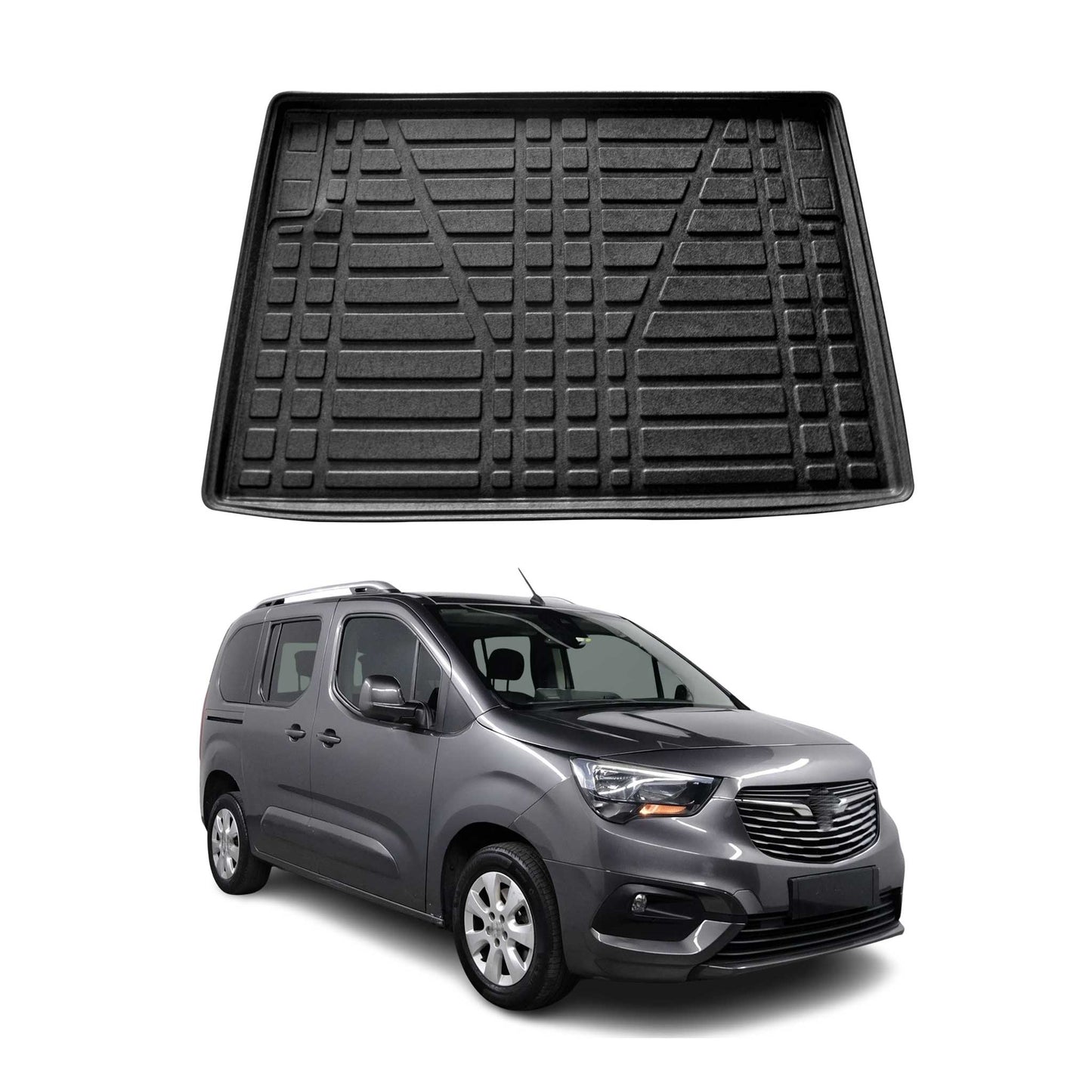Kofferraumwanne Laderaumwanne für Opel Combo Life 2019-2025 Gummi TPE Schwarz