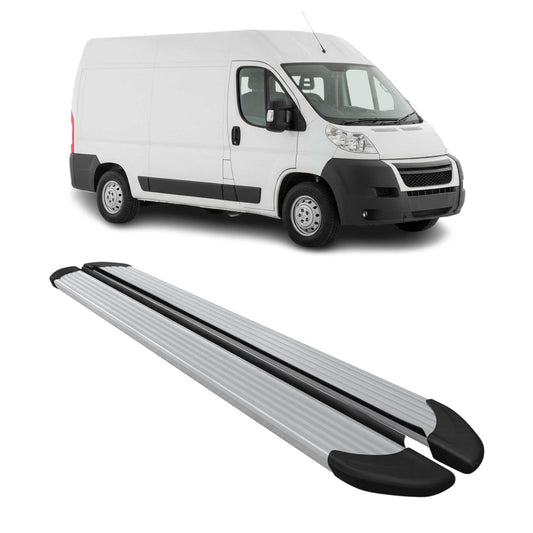 Seitenschweller Trittbretter Schweller für Peugeot Boxer 2006-2025 L2 Alu Grau