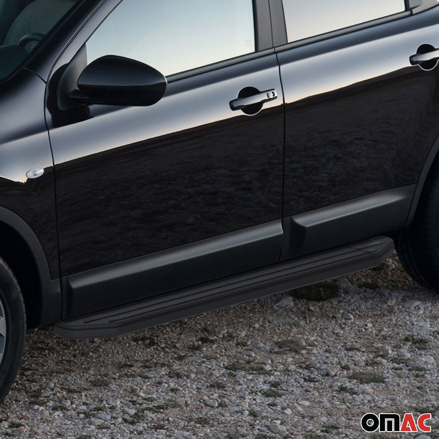 Trittbretter Seitenschweller für Nissan Qashqai 2013-2018 Alu Schwarz ABE
