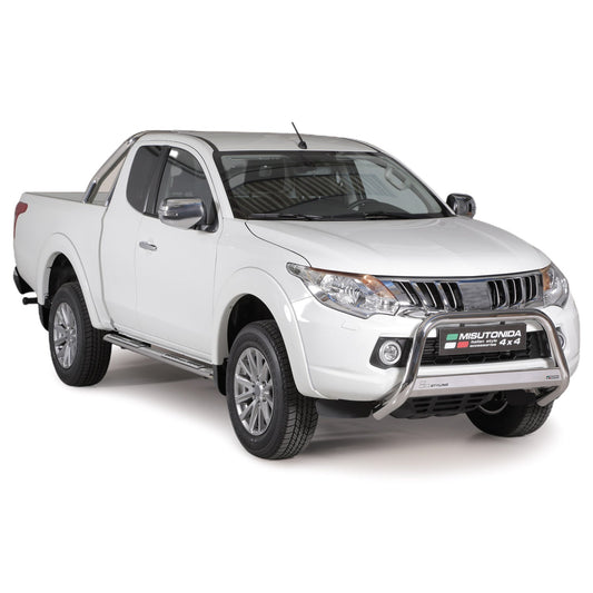 Stahl Seitenschweller Schwellerrohre für Mitsubishi L200 Club Cab 2015-2025 Grau