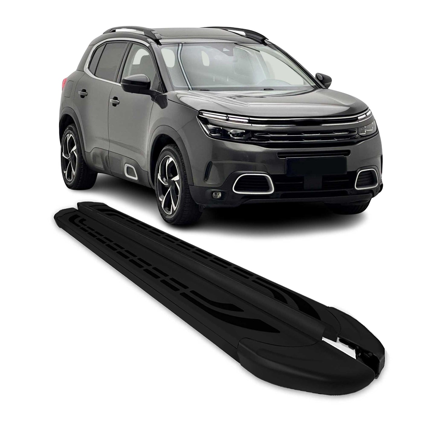 Trittbretter Seitenschweller für Citroen C5 Aircross 2018-2025 Alu Schwarz