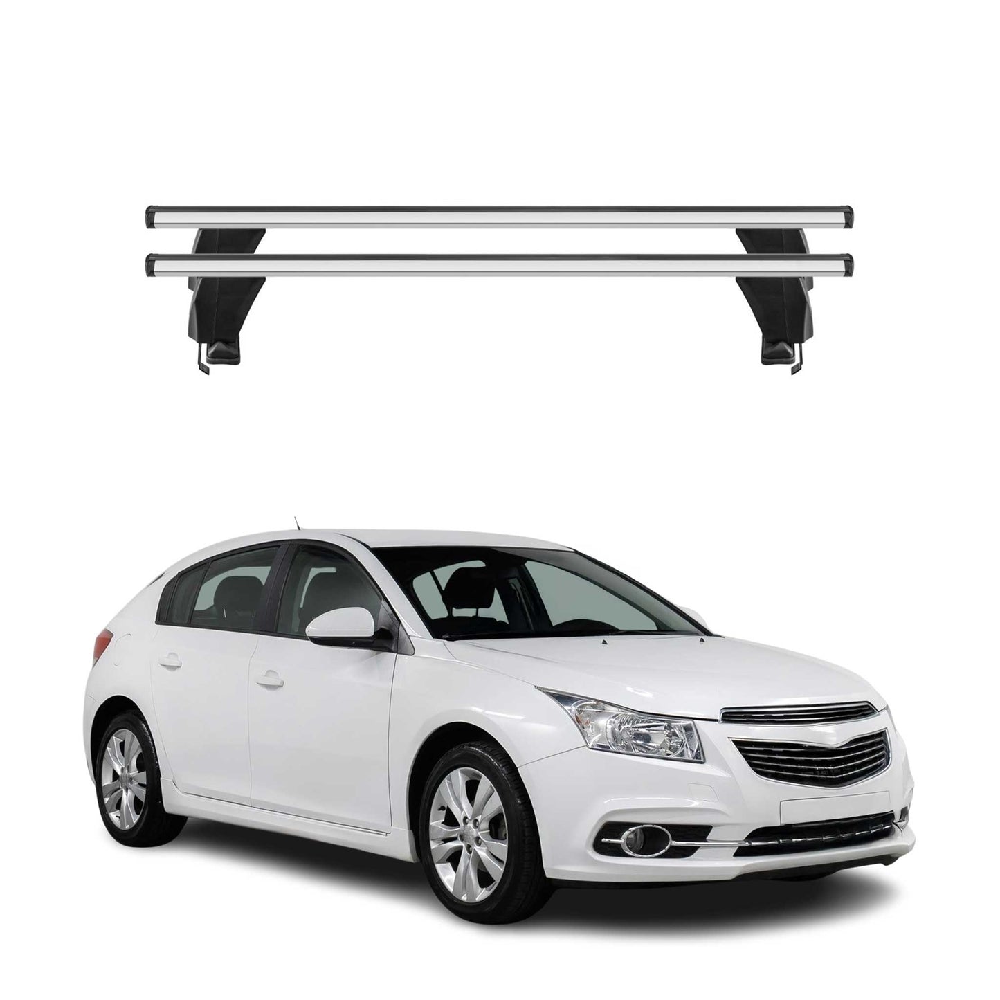 Menabo Dachträger für Chevrolet Cruze 2009-2016 Schrägheck 50kg Alu Silber 2x