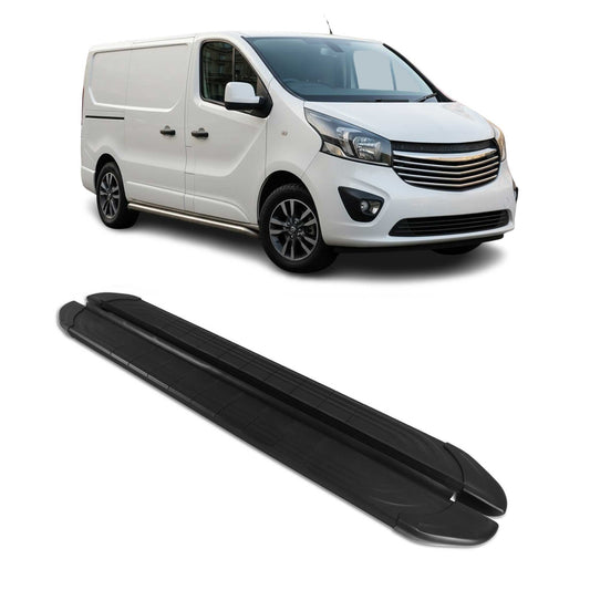 Trittbretter Seitenschweller für Opel Vivaro B 2014-2019 L1 Aluminium Schwarz 2x