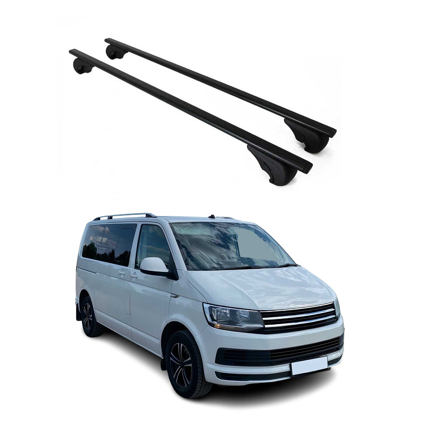 Portbagaj plafon VW T6 Multivan Transporter Caravelle 2015-2024, negru metalic, 2x