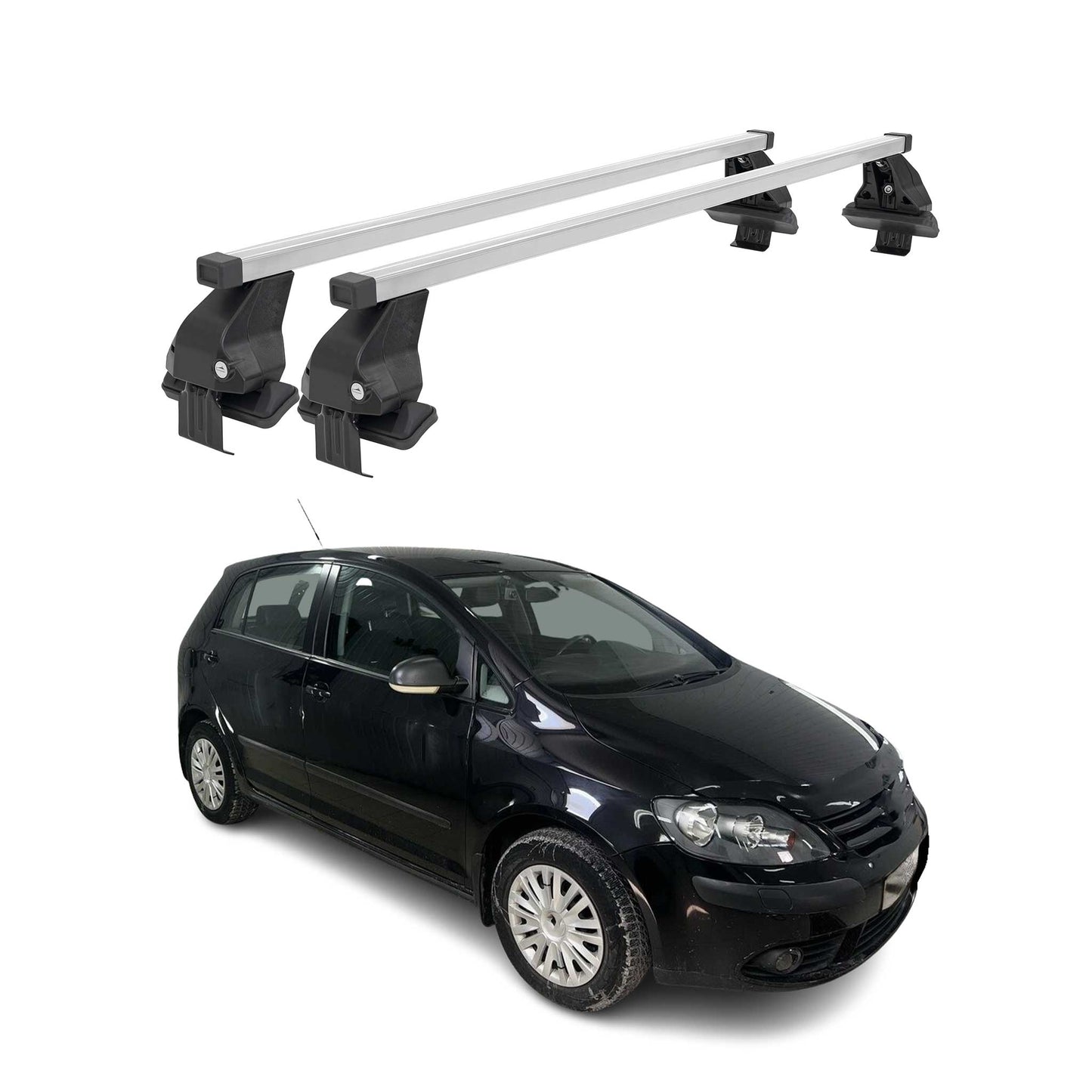 Menabo Dachträger Grundtäger für VW Golf Plus 2004-2008 50kg Stahl Silber 2 tlg