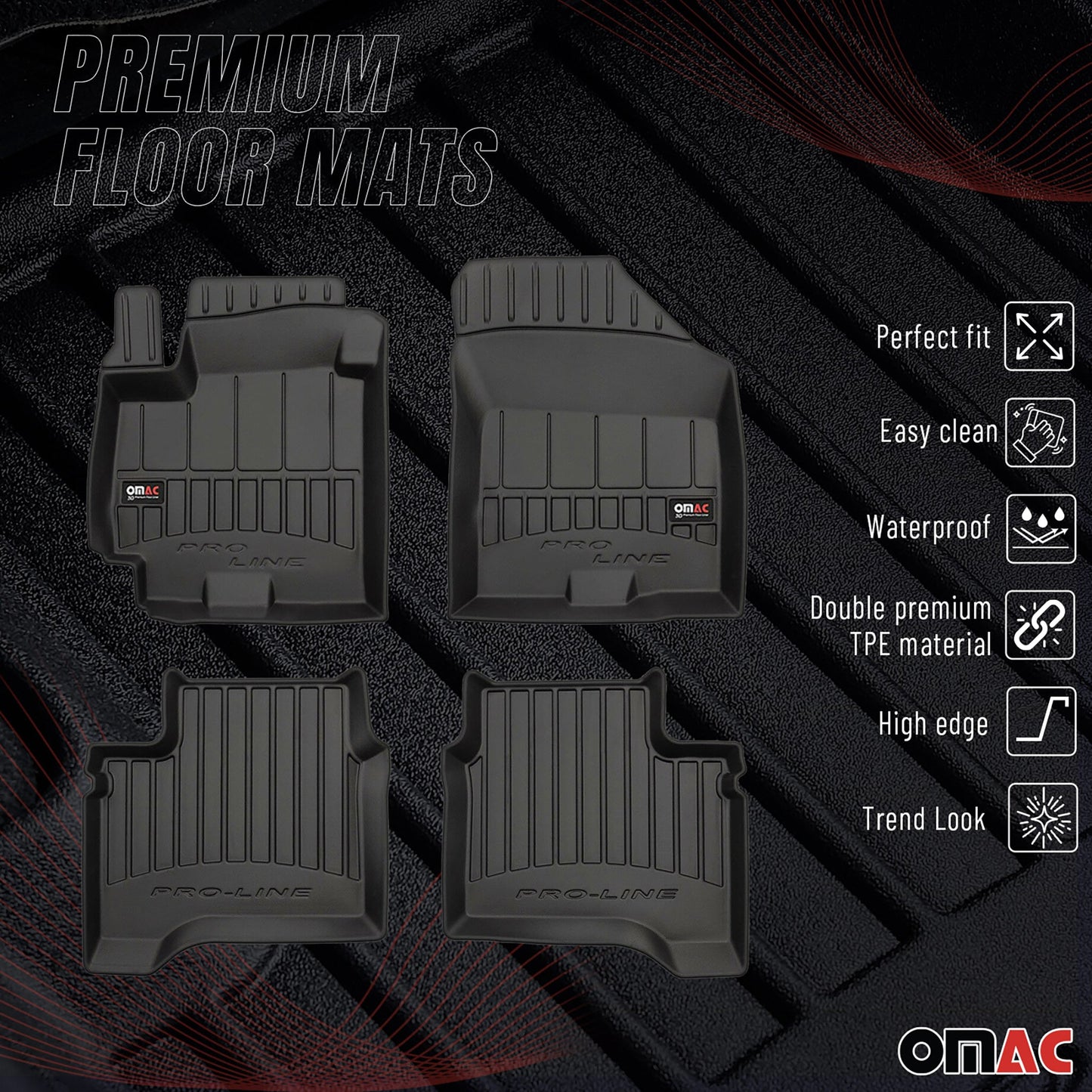 2017-2025 Suzuki Swift Fußmatten TPE Schwarz 4 tlg