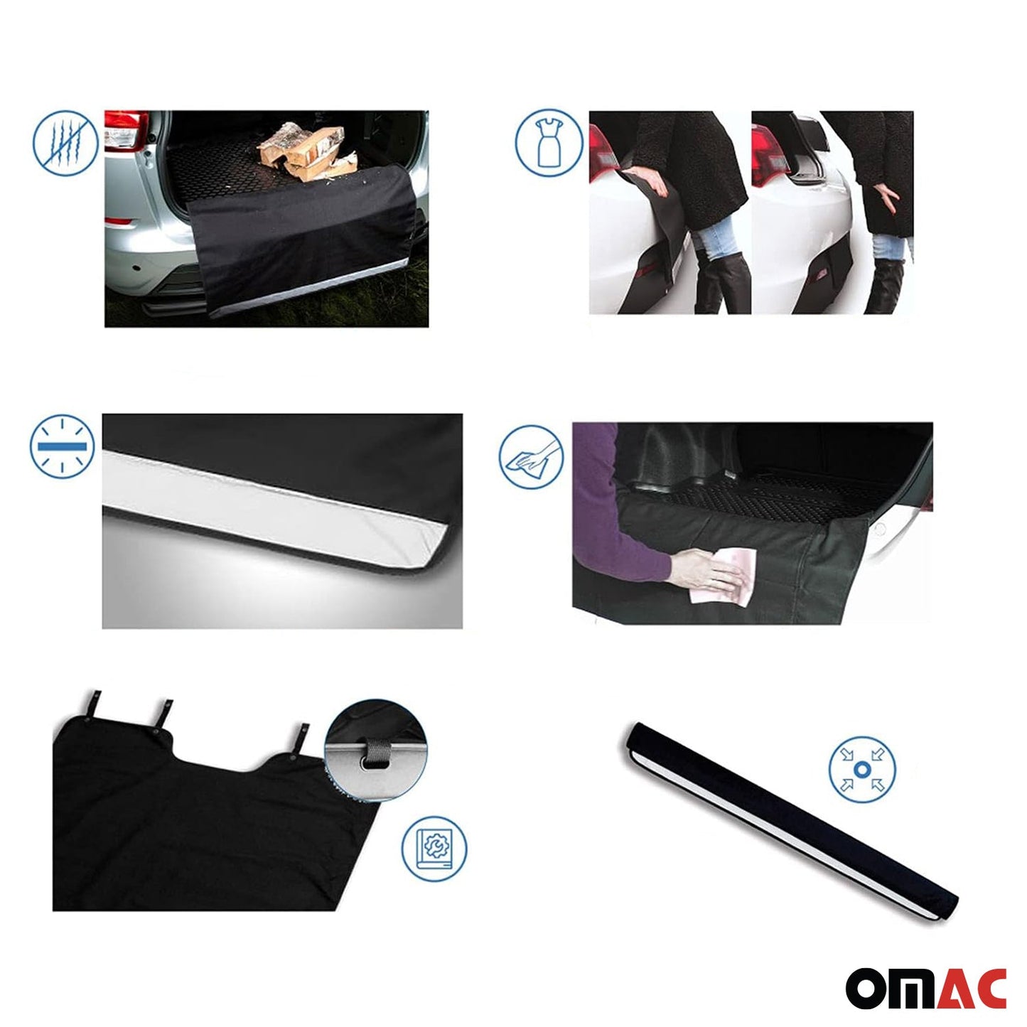 Stoßstangenschutz Matte Ladekantenschutz Kofferraummatten Hinten 90x81cm 1x