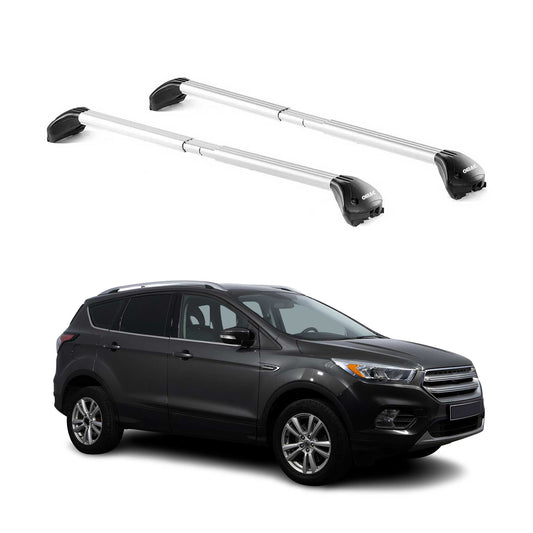 Dachträger Grundtäger für Ford Kuga mk3 2013-2019 5 tür 100kg Alu Silber 2x ABE