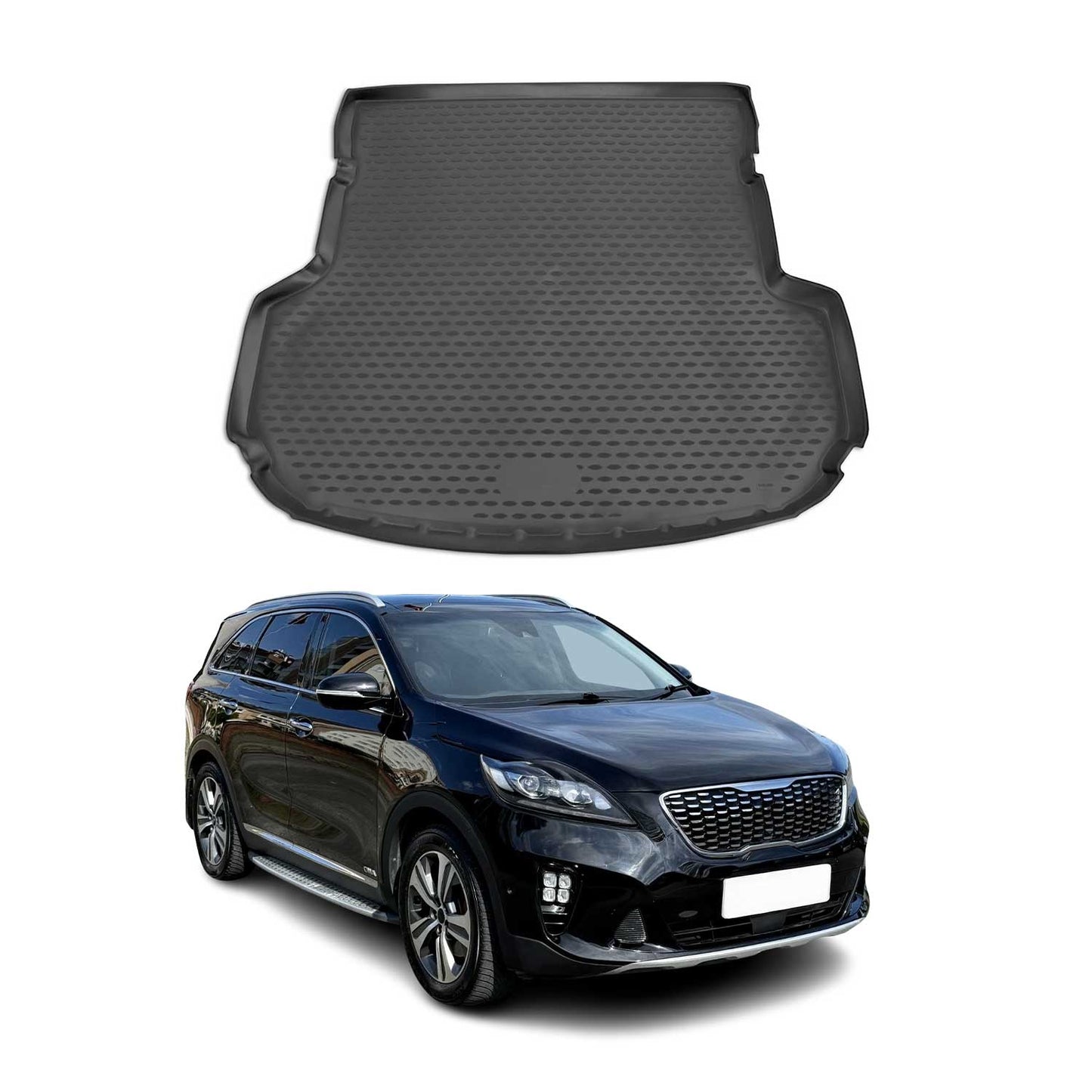 Covoraș portbagaj/tapițerie portbagaj pentru Kia Sorento 2015-2020 5 uși, cauciuc TPE, negru