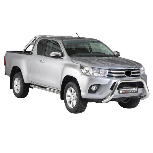 Stahl Seitenschweller Schwellerrohre für Toyota Hilux Extra Cab 2016-2025 Grau