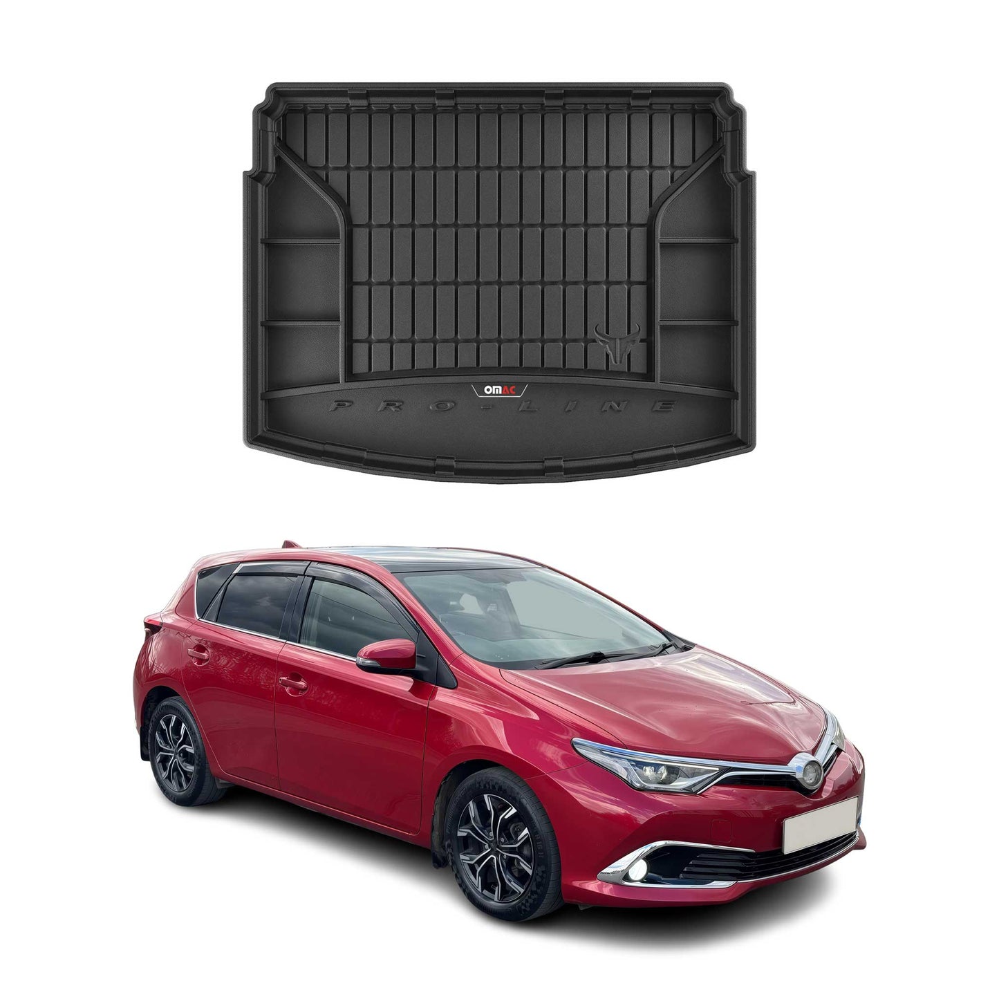 OMAC Gummi Kofferraumwanne für Toyota Auris 2012-2018 ohne Seitenablage Schwarz