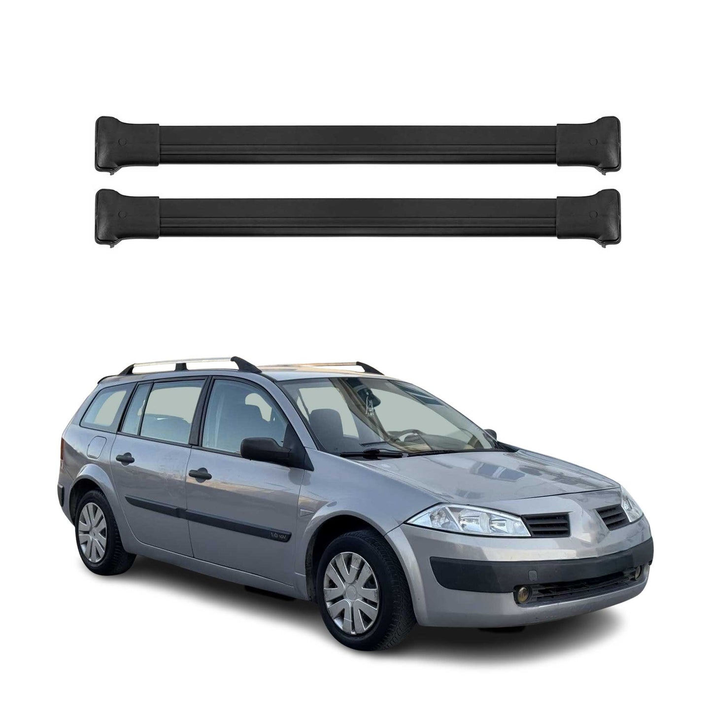 Portbagaj de plafon pentru Renault Megane 2002-2009 75kg aluminiu negru 2 buc