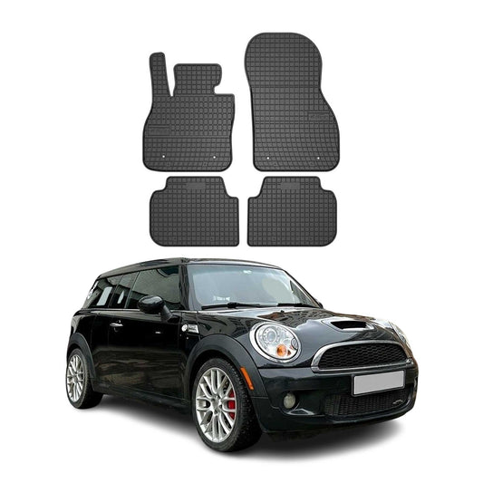 OMAC Gummi Fußmatten für Mini Clubman 2007-2014 Automatten Gummi Schwarz 4tlg