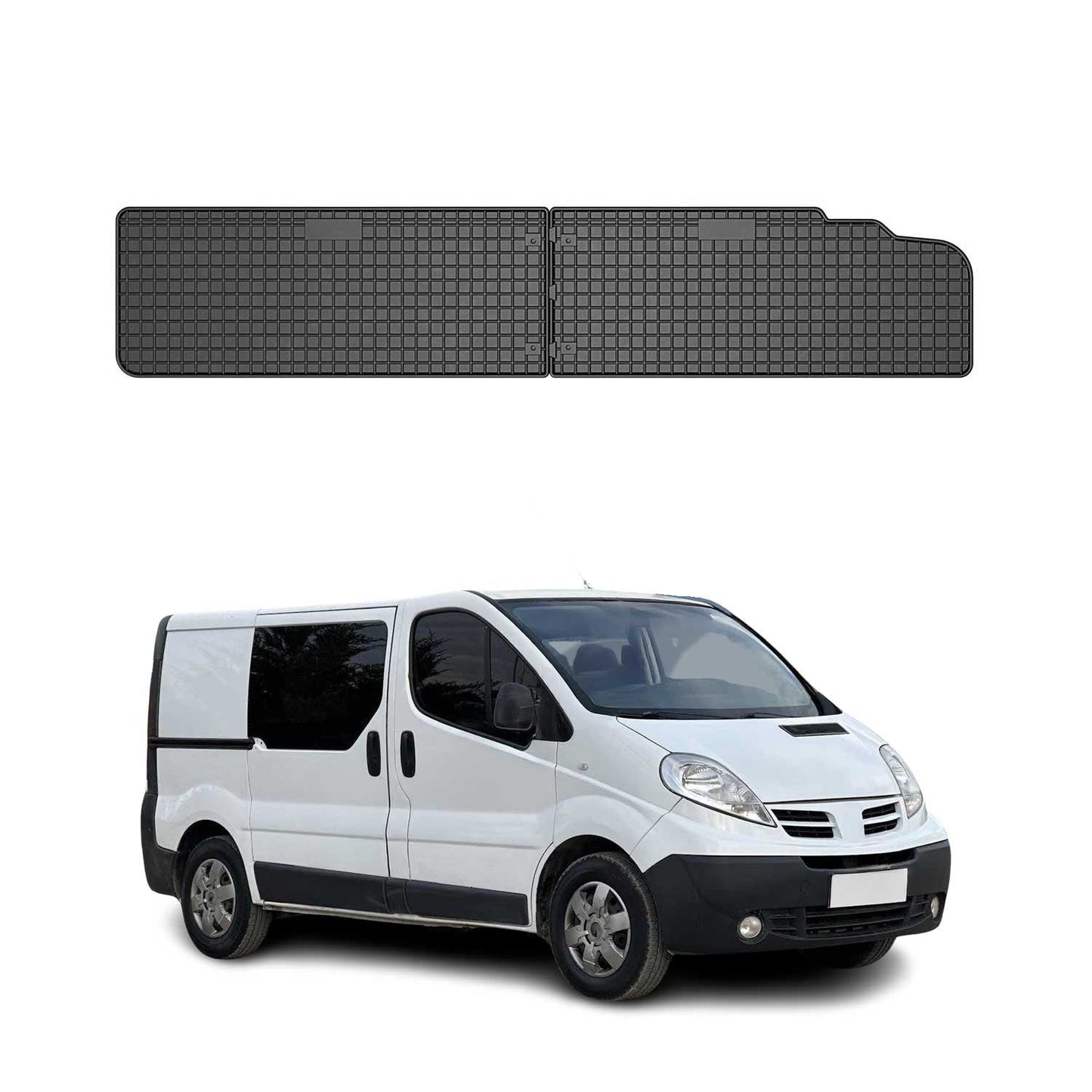 OMAC Gummi Fußmatten für Nissan Primastar 2001-2014 3.Reihe TPE Schwarz 2x