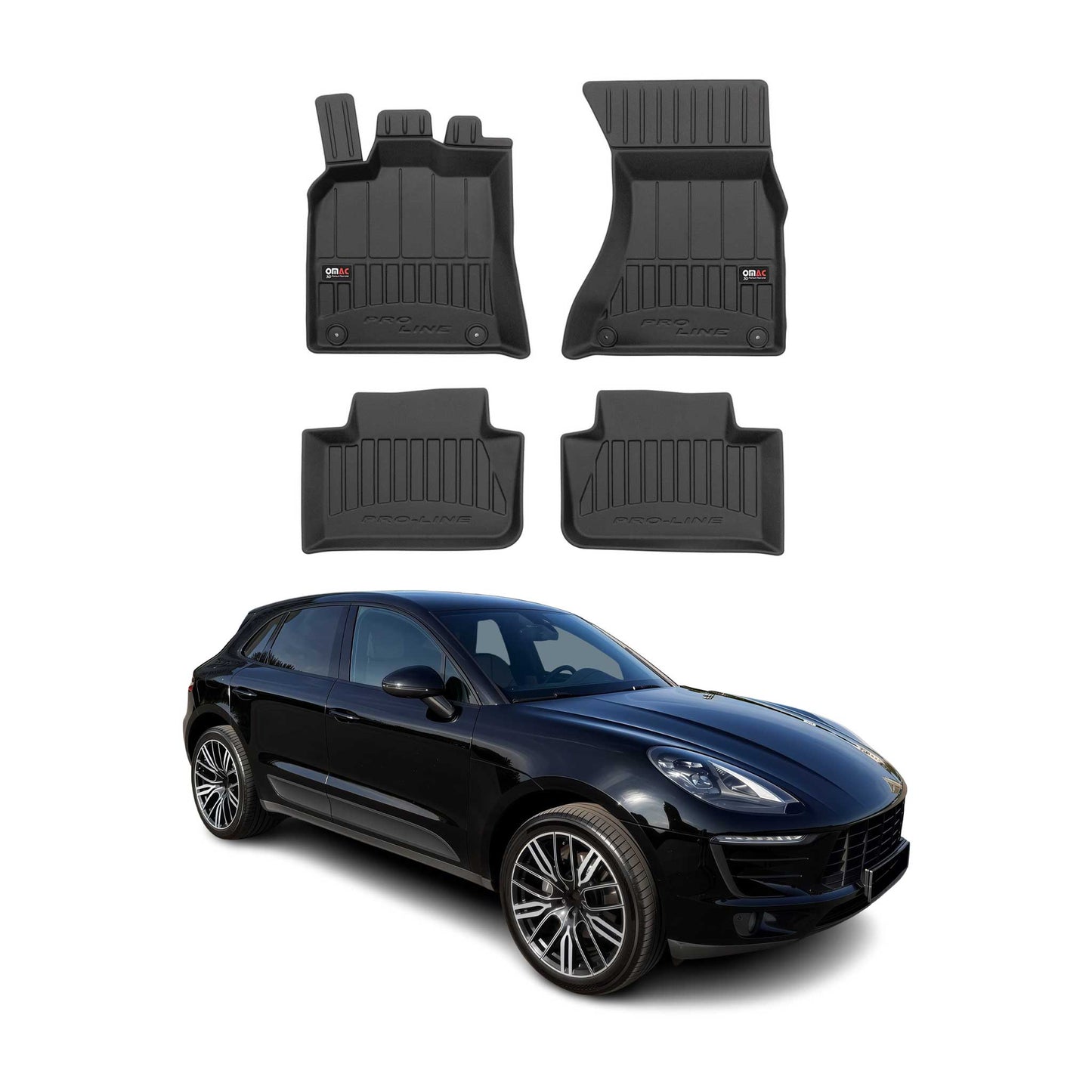 2014-2024 Porsche Macan 95B Fußmatten TPE Schwarz 4 tlg