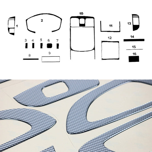 Ornamente interioare cockpit pentru Isuzu D-Max 2002-2008, set 16 piese, aspect carbon