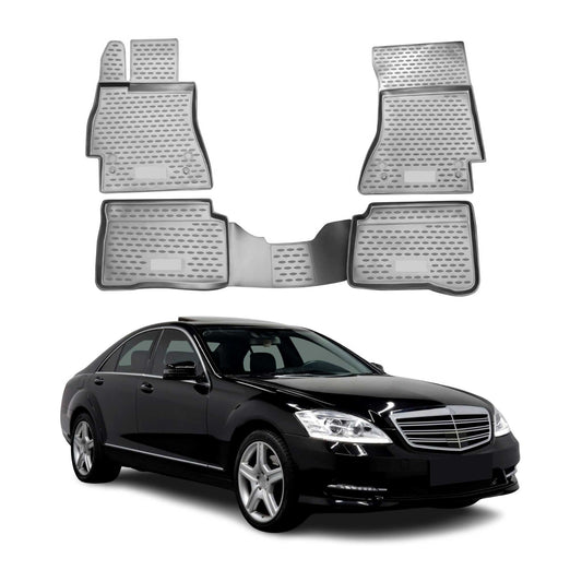 Covorașe auto Mercedes S W221 2005-2013, gri, 4 buc.